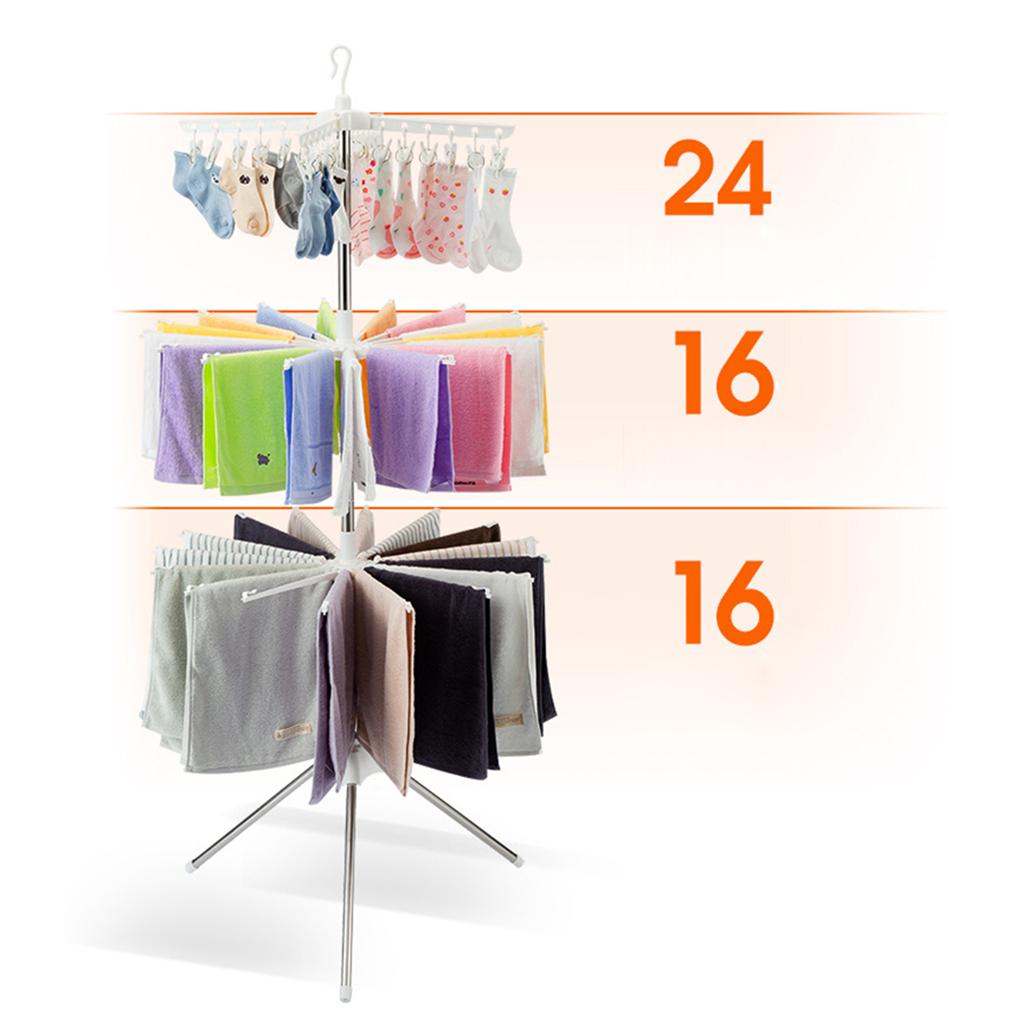 Baby Clothing Hangers - 3-stufiger faltbarer Wäscheständer aus Edelstahl, freistehender