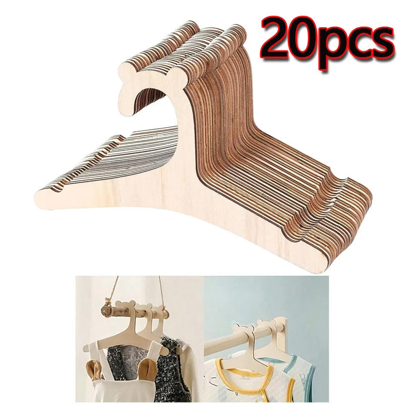 Baby Clothing Hangers - yes5/10/20/50 Stück Baby-Kleiderständer, niedlicher Bär, Holz-Kleiderbügel