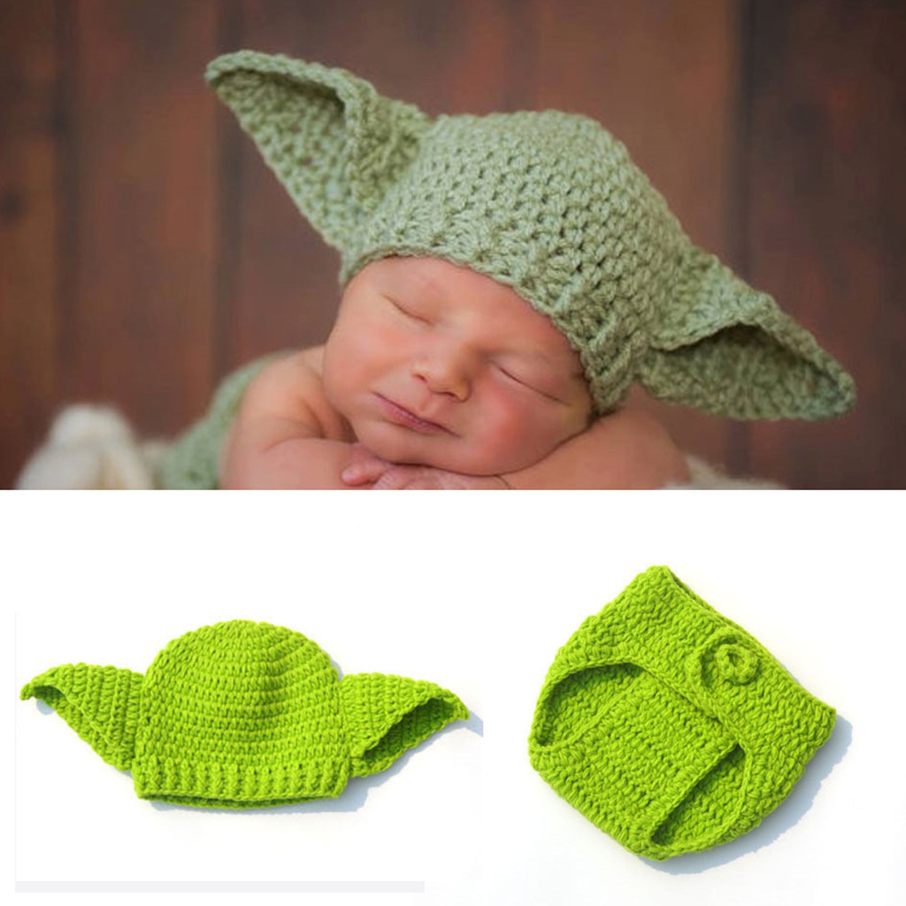 Baby Yoda Clothing - Grüne Yoda handgemachte Wolle Baby Taufe