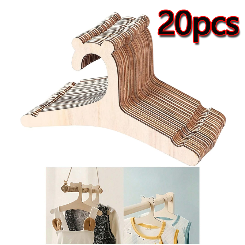 Baby Clothing Hangers - 5/10/20/50 Stück Baby-Kleiderbügel Niedlicher Bär Holz-Kinderkleiderbügel