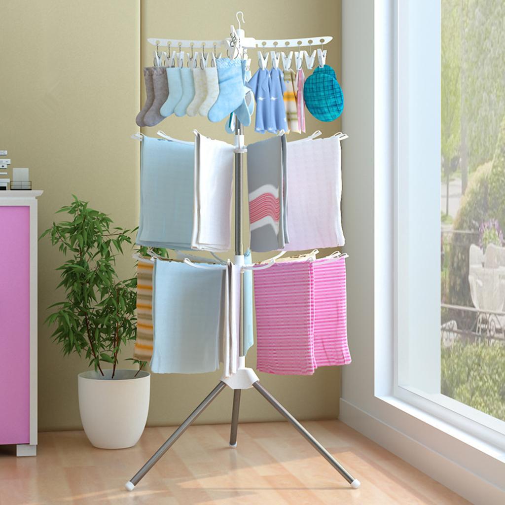 3-stufiger faltbarer Wäschestä – Baby Clothing Hangers Bewertung und Preis